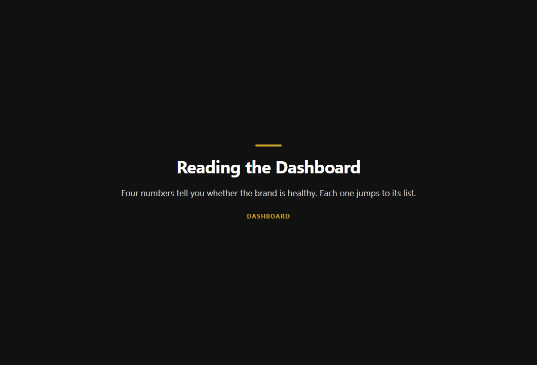 Reading the Dashboard