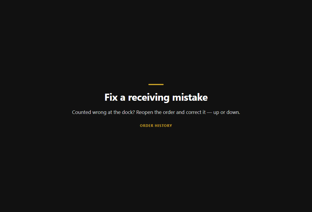 Correcting a receiving miscount