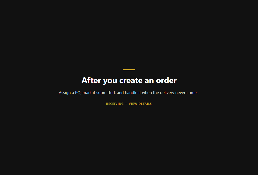 What happens to an order after you create it