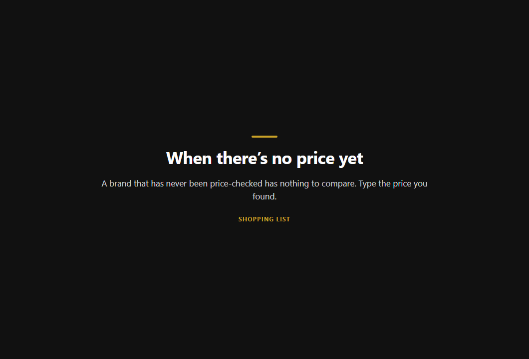 Entering a price by hand