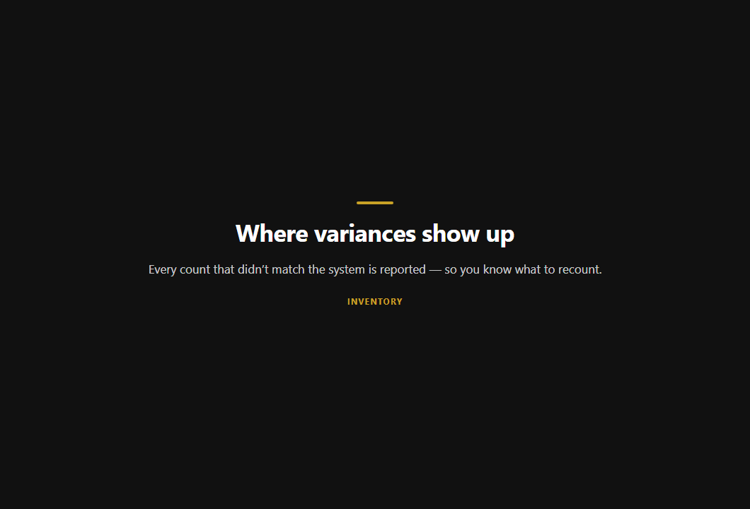 The count variance report